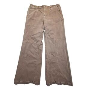 Paige Brooklyn Flare Jeans Vintage Mocha High Waist Wide Leg Pants Women 34